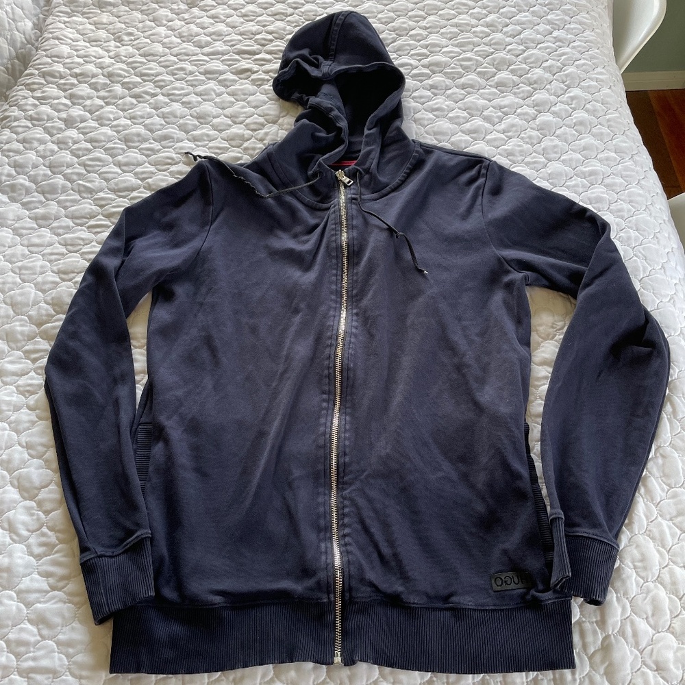 HUGO‎ Hugo Boss Full-Zip Cotton Hoodie Size Small
